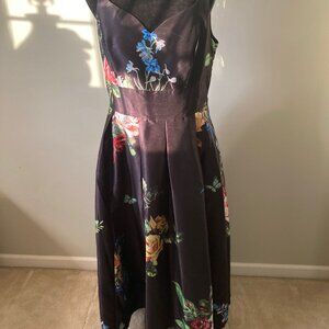 eShakti black floral gown